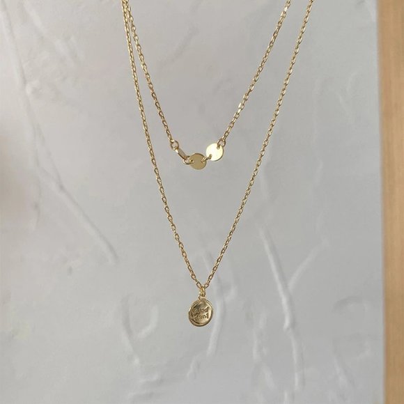 *925 Sterling Silver Coin Drop Layered Necklace - Picture 9 of 13